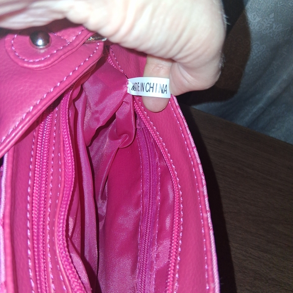 Pink Shoulder Bag with Studded Detailing - Picture 10 of 13